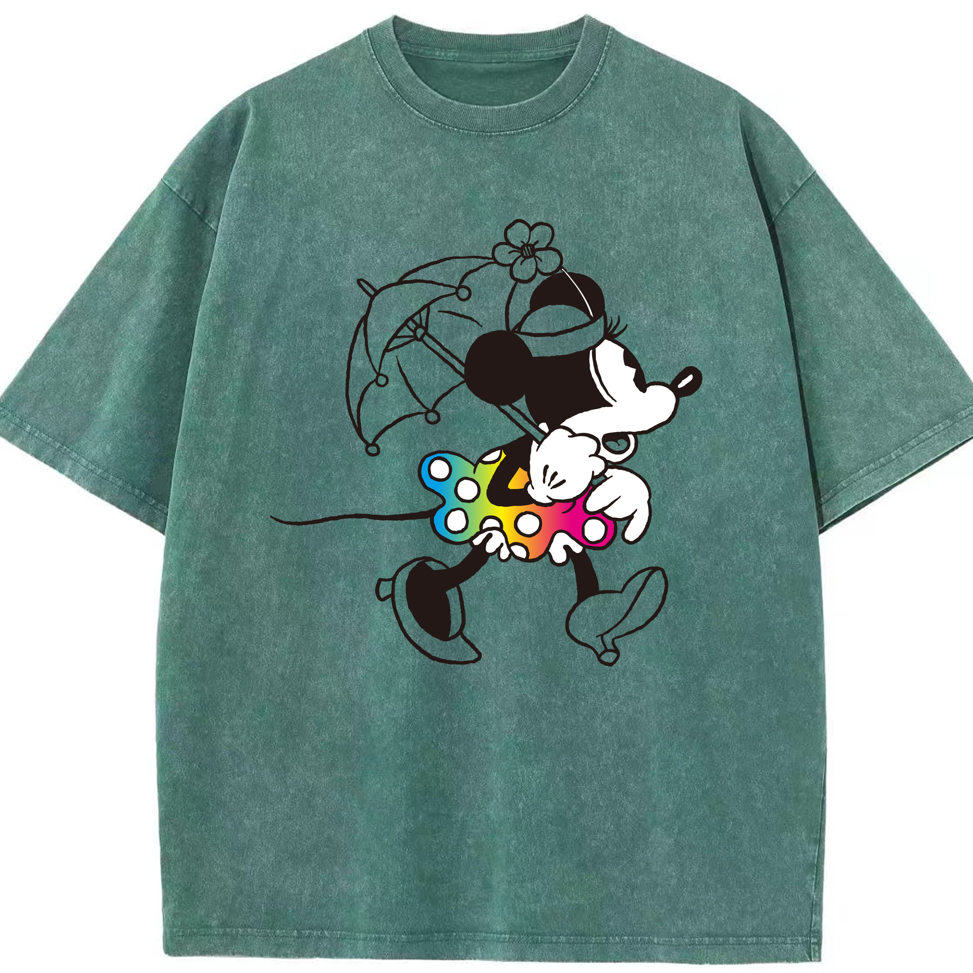 （画像用） ミッキーマウス Mickey Mouse 綿100% ヴィンテージ風 半袖Tシャツ（フロントプリント）